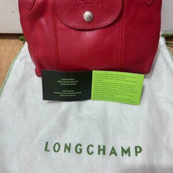 LONGCHAMP RED LEATHER LE PLIAGE CUIR CROSSBODY BAG - Picture 2 of 7